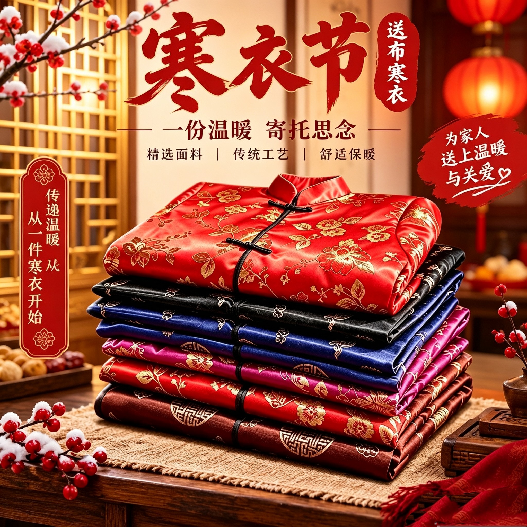捡漏大尺寸寒衣节男女布寒衣棉衣绸缎寒衣烫金印花碎花布衣清明