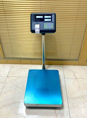 工业落地式热敏打印电子秤100kg带打印台秤台式带立杆电子磅秤