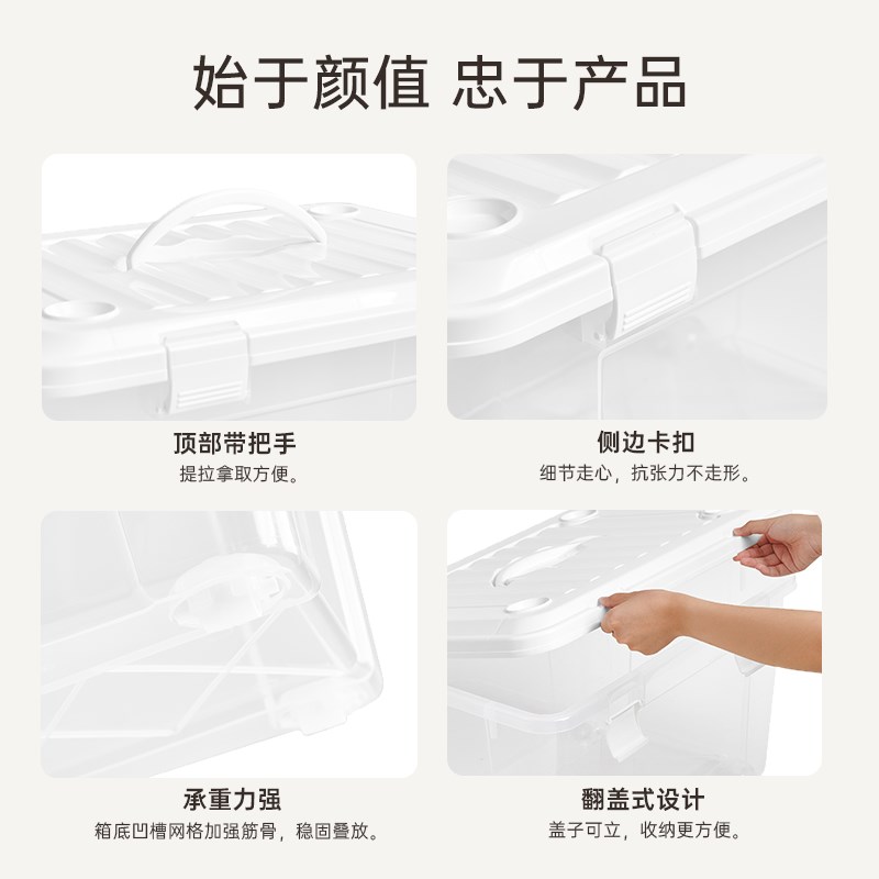 Tenma天马手提收纳箱家用桌面杂物储物盒子车载工具塑料收纳盒