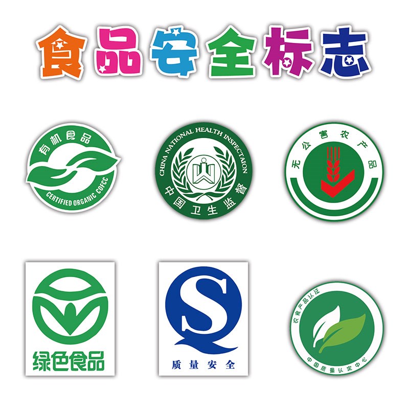 食品安全标志贴纸环创幼儿园食堂文化墙面装饰画主题成品文化楼梯