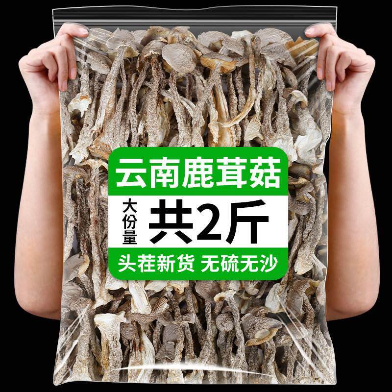 云南特产级鹿茸菇干货新鲜脆脆菇2斤煲汤鹿茸菇干香菇食材鹿茸菌