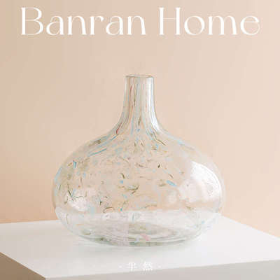 彩色玻璃花瓶轻奢高级感家居饰品摆件居然家居客厅餐桌装饰花器大