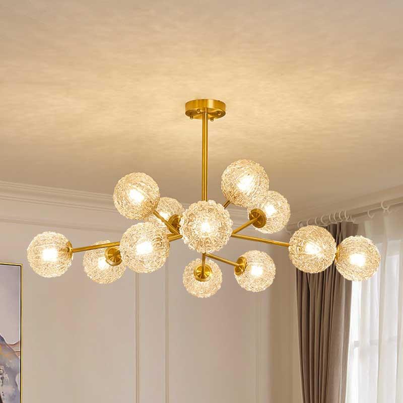 全铜美式轻奢客厅灯现代简约大气餐厅水晶灯卧室房间全屋灯具大全