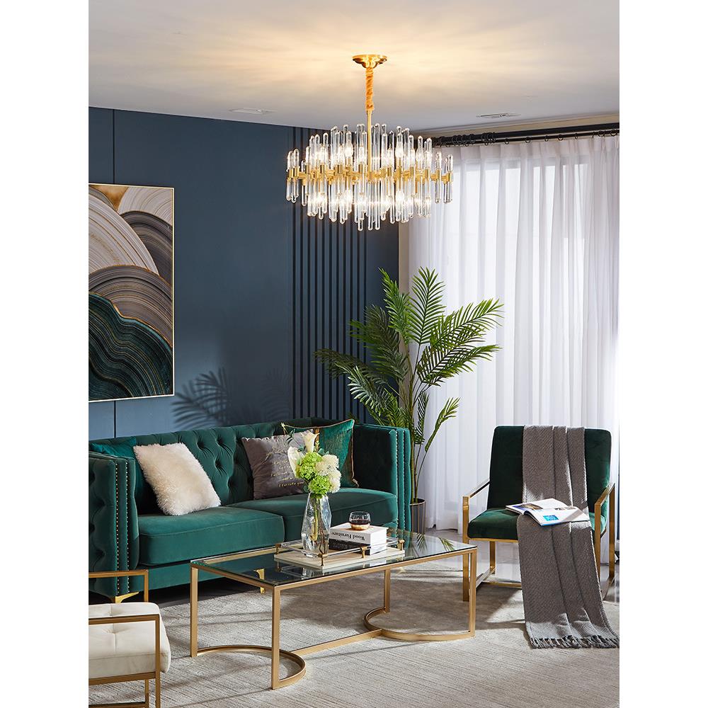 后现代轻奢水晶吊灯全铜简约客厅卧室灯具餐厅家用灯饰大气