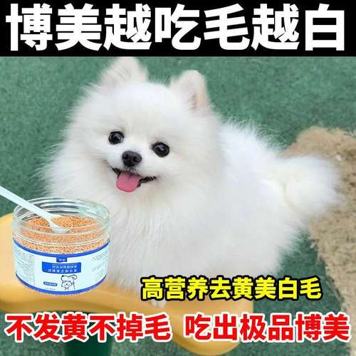 博美毛发增白专用亮毛美毛卵磷脂白毛狗狗急救毛发干枯发黄维生素