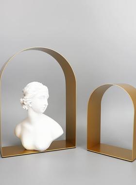 现代简约几何金属拱形门型摆件客厅酒柜样板间电视柜家居软装饰品