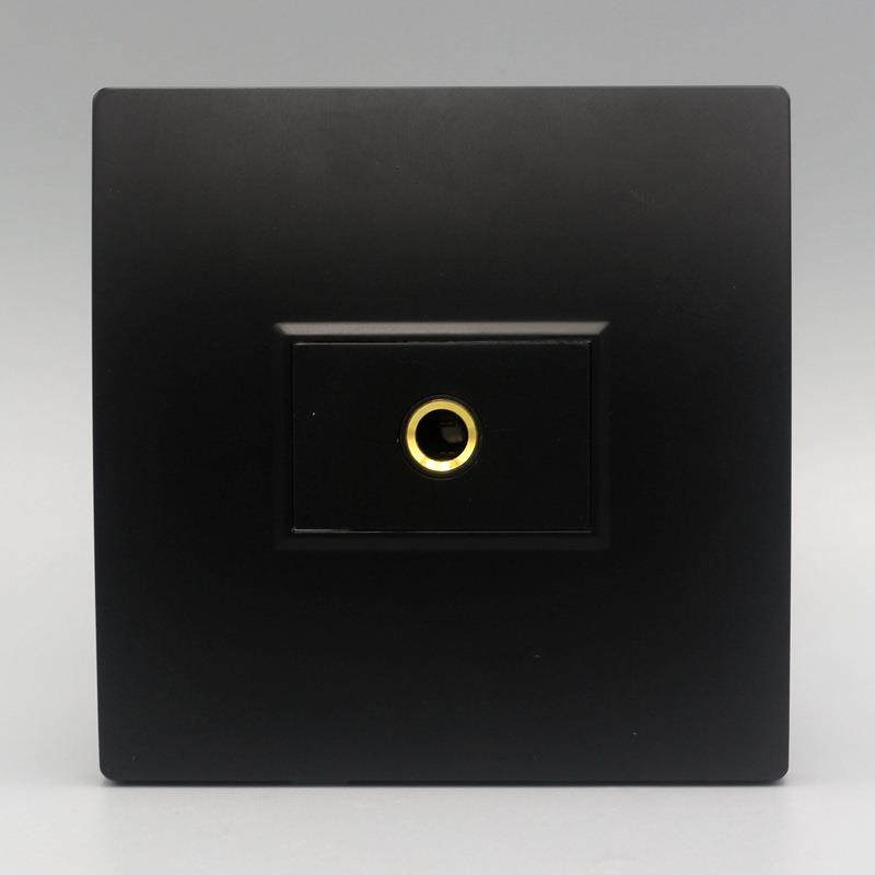 黑色86型一位话筒免焊接面板单孔6.35mm麦克风音频多媒体墙插面板,电子/电工,智能中控/智能控制面板,淘宝优惠券,粉丝福利购,淘宝优惠卷