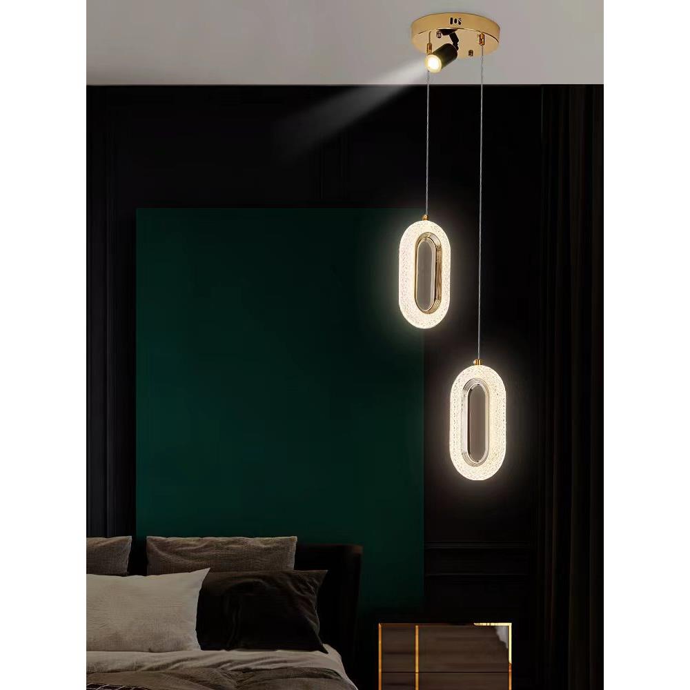 轻奢床头吊灯主卧室现代简约极简网红北欧时尚背景墙长线小吊灯