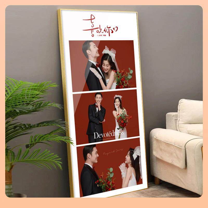 ⇕婚纱照相框放大挂墙照片打印加有约结婚照洗照片做成时光定 制