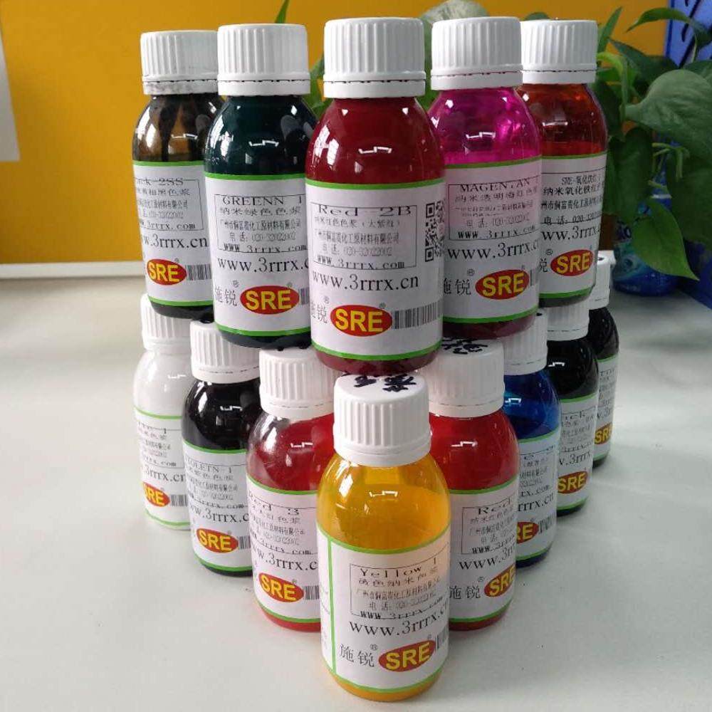 透明纳米油性色浆黑色白色宝蓝大红梅红纳米色精色膏色浆100ml/瓶