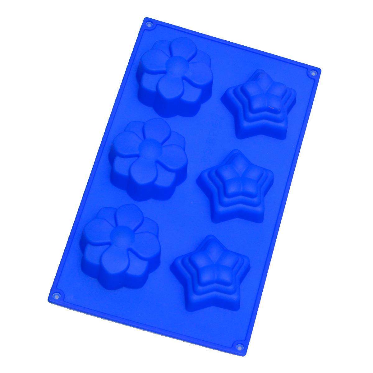 微波炉烤箱硅胶蛋糕模diy手工皂模布丁饭团模具星星花型制冰格