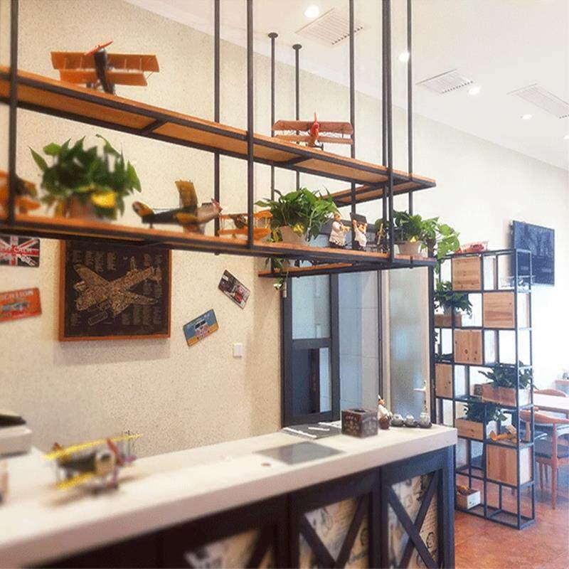 吧台吊架装饰铁艺置物架墙上壁挂餐厅吊顶架子酒b杯架隔板悬挂花