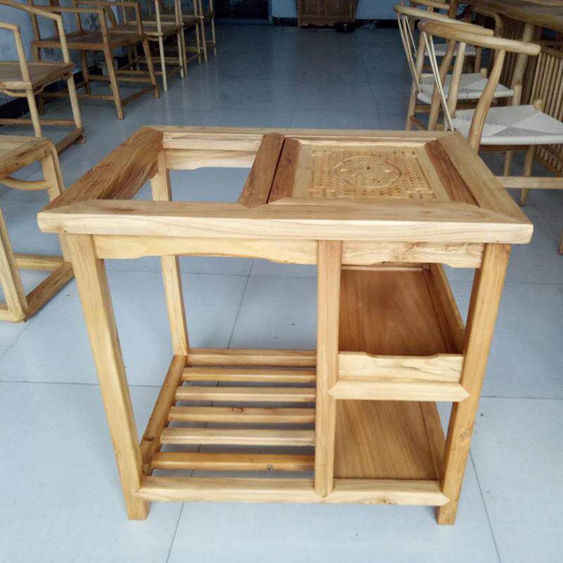 新中式小茶桌实木二人泡茶桌茶艺桌茶台简约做水壶电磁炉榆木茶几