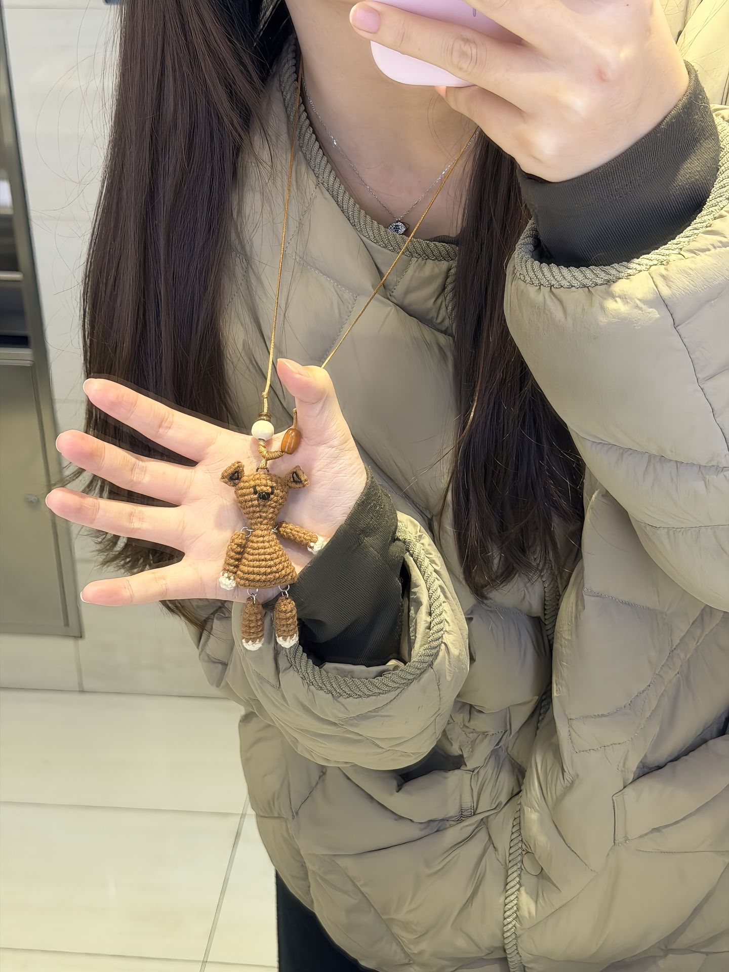 可爱小熊毛衣链憨豆先生泰迪熊钩织挂件陪伴礼物包挂车挂送朋友