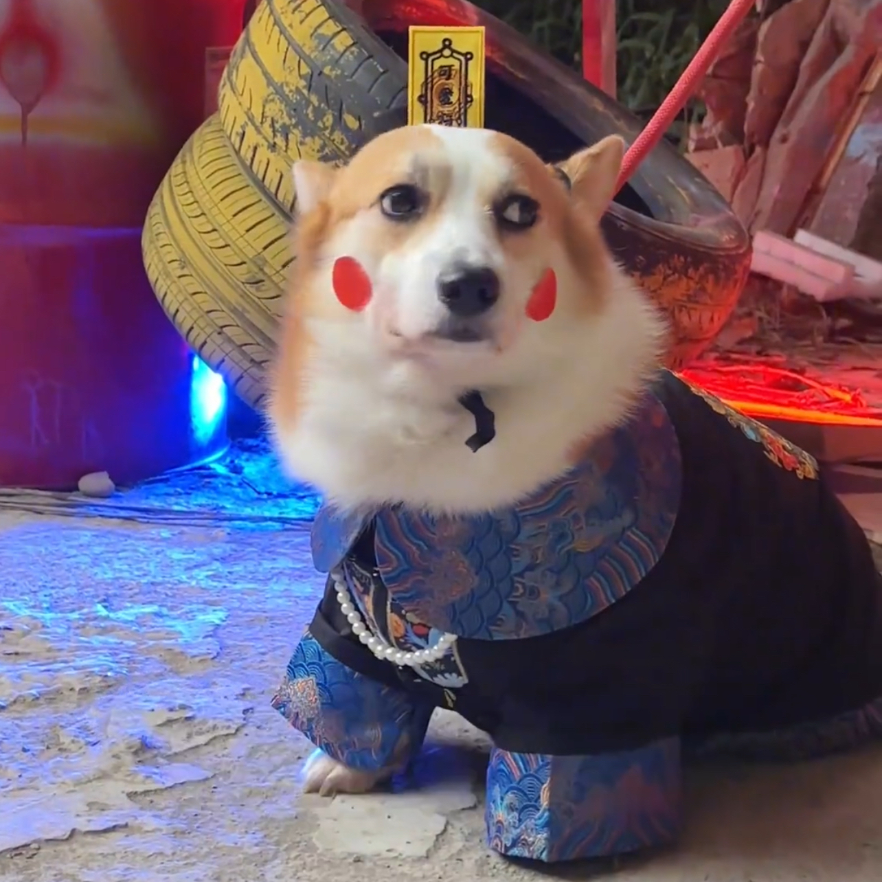 狗狗衣服宠物僵尸cos套装可爱迷你小型犬万圣节猫狗宠物清官服