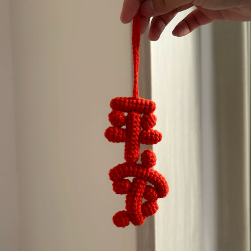 新款平安针织车挂编织diy材料包钩针喜庆新年车载装饰吊饰装饰品