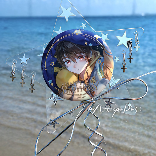 ins风烫银星星丝带打卡棒可爱亚克磁吸吧唧展示举拍棒谷美道具