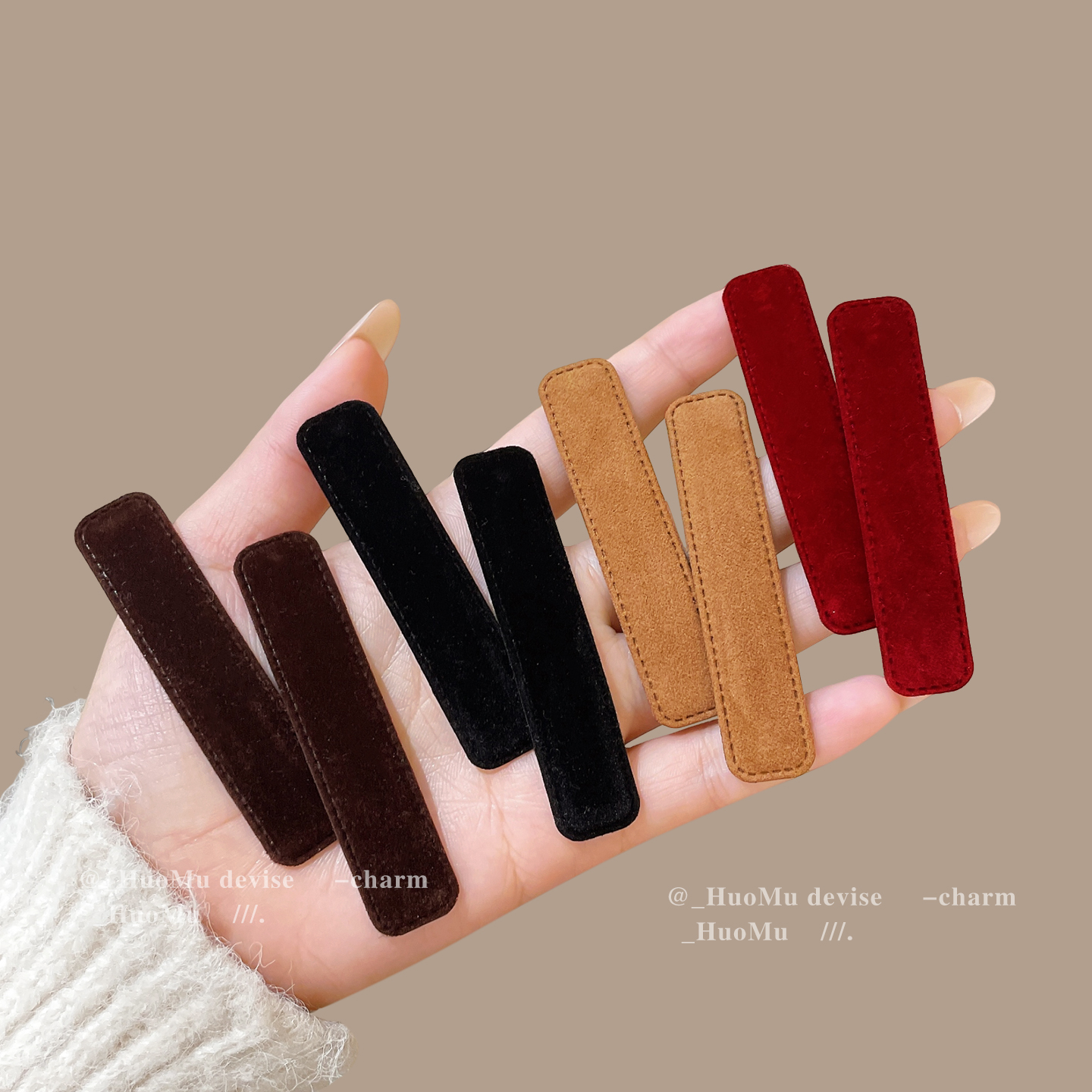 秋冬植绒刘海发夹女前额bb夹