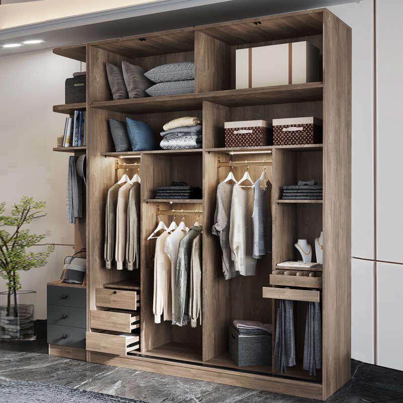 北欧移门推拉门两门双门全衣橱衣柜卧室米2实木简易宽家用多功能