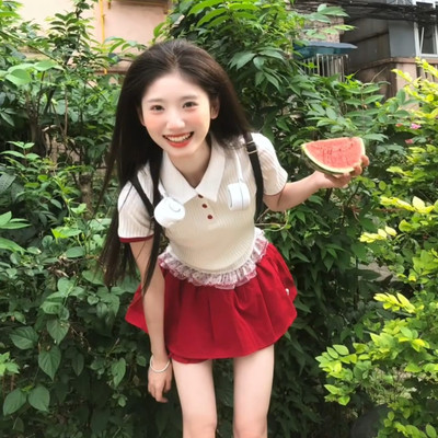 夏天巨好看的学院风裙子套装女夏短袖t恤韩系一整套ootd穿搭减龄
