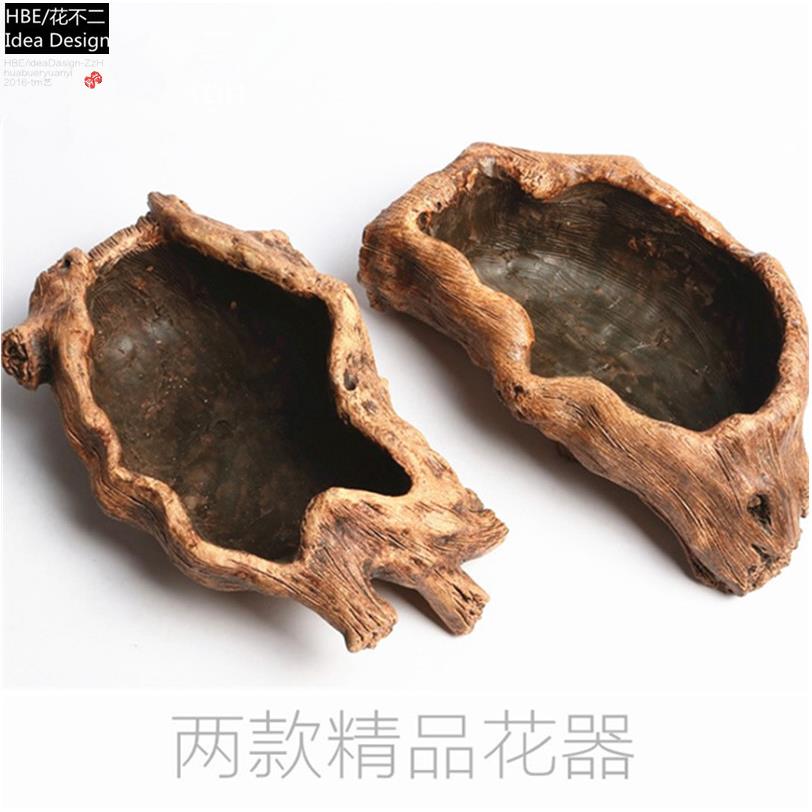 大号长方形彷木肉肉植物特大号大口径多肉花盆非陶瓷水泥仓鼠厕所