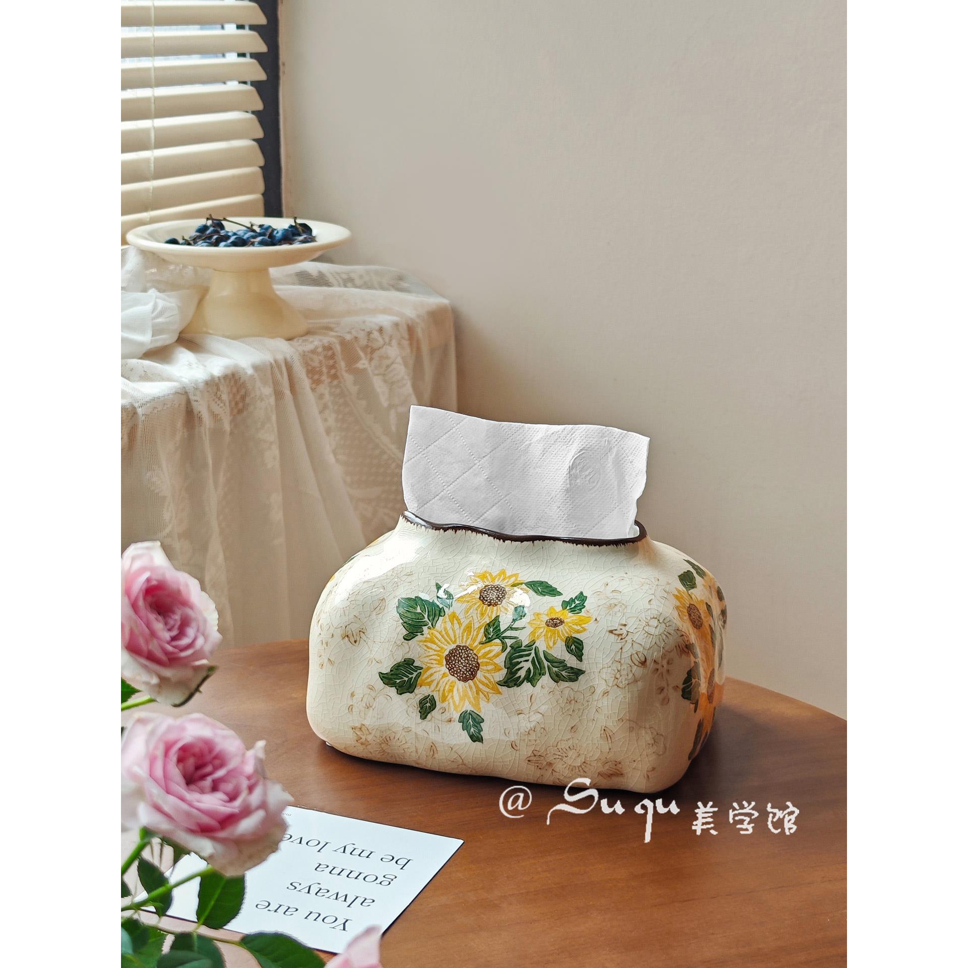 新款中式纸巾盒家用客厅高档桌面摆件高级感餐桌创意抽纸盒艺术品