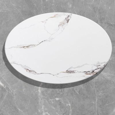 轻奢岩板大理石餐桌圆形转盘家用餐厅旋转转轴定制长方形茶几台面