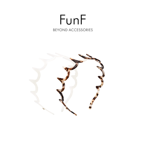 FunF/乐纷绮 高颅顶波浪带齿防滑碎发醋酸倒刺发箍开往加斯佩半岛