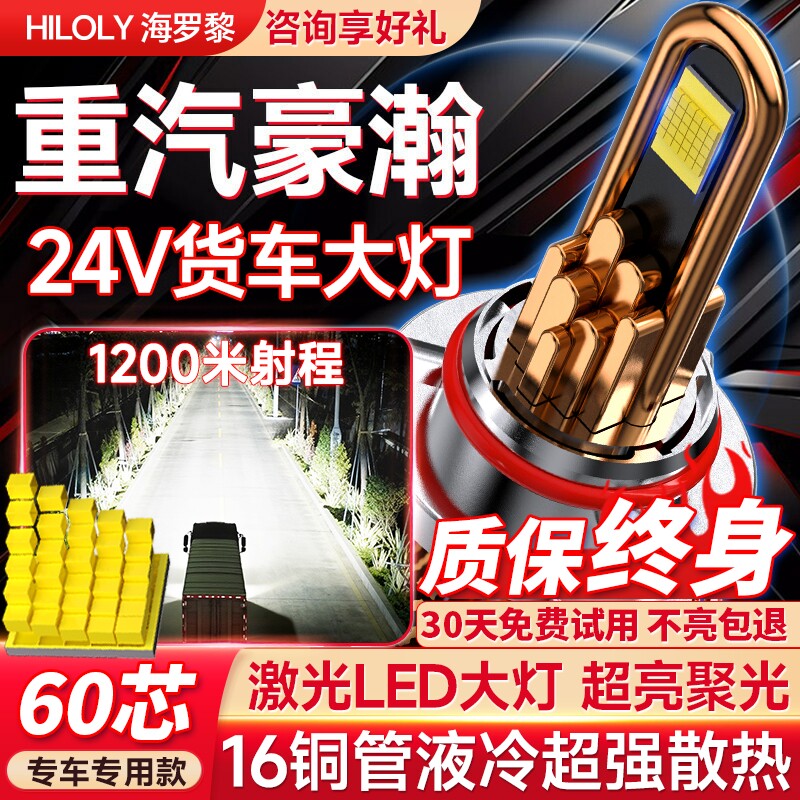 【货车专用】重汽豪瀚led大灯