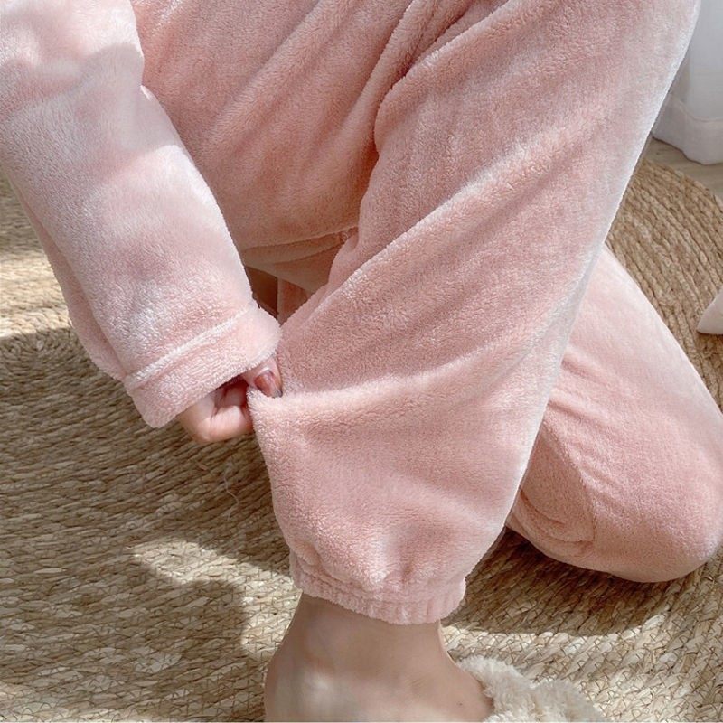 仙女暖暖裤女冬季珊瑚绒家居裤睡裤外穿休闲懒懒裤宽松暖暖套装女