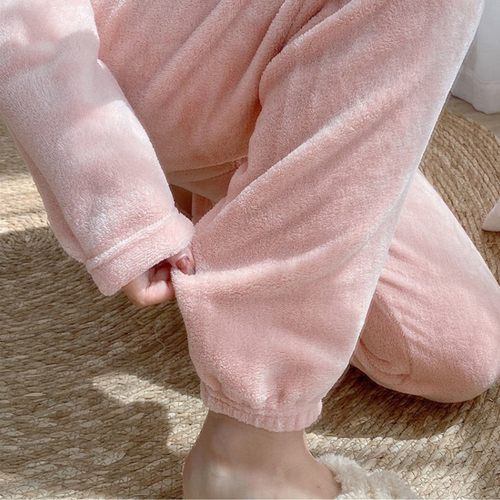 仙女暖暖裤女冬季珊瑚绒家居裤睡裤外穿休闲懒懒裤宽松暖暖套装女