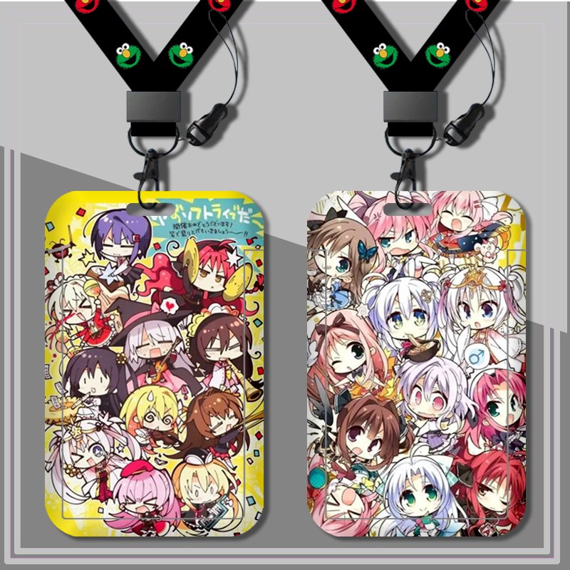 柚子社天神乱漫千恋万花校园卡通卡套可伸缩挂绳加厚耐用硬壳通用