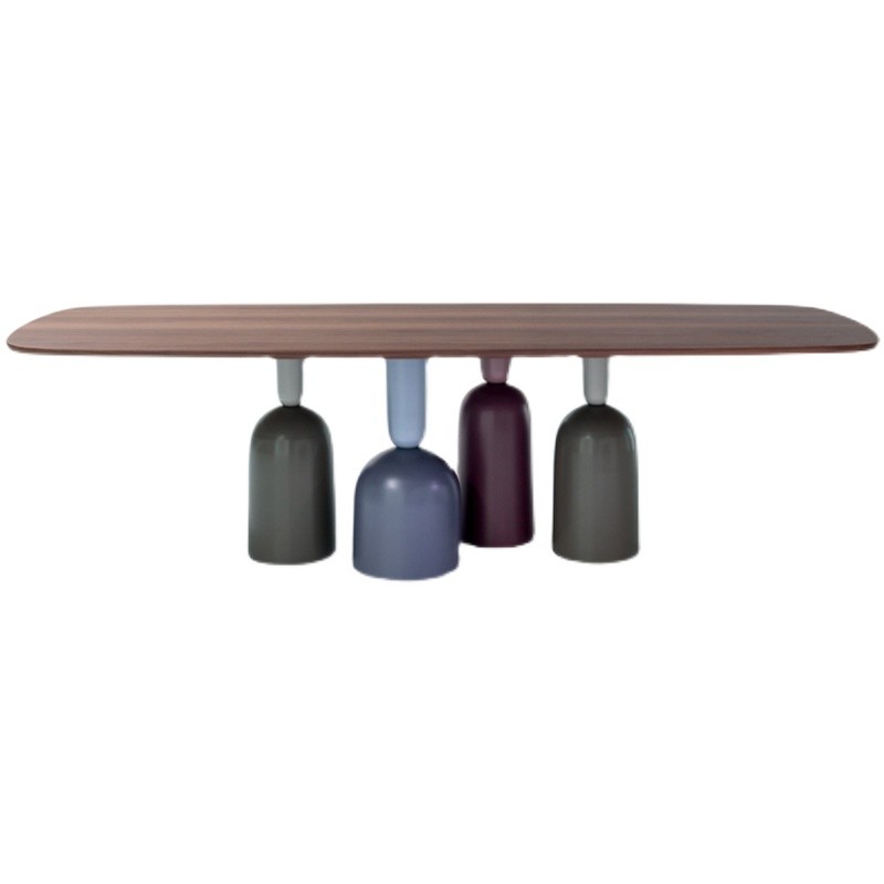 北欧烤漆胡桃木餐桌小户型长方形饭桌简约家用书桌餐桌会议桌定制