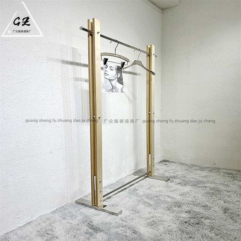服装店木质展示架桦木海洋板挂衣架子落地式中岛买手店实木陈列架