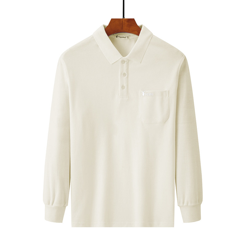 中老年男士长袖T恤纯棉卫衣翻领POLO衫大码打底衫爷爷爸爸春秋装