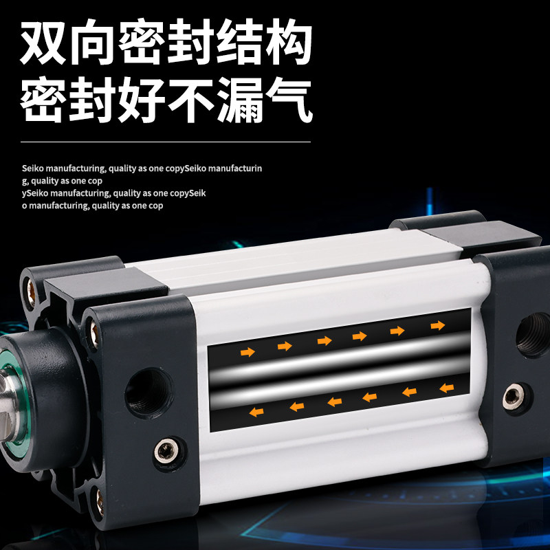 SAU标准复动型气缸32 40 50 63 80 100*25/75/125/300/600~1000S