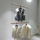 童装 架悬挂钢丝吊挂女装 店货架 店展示架木棍双层吊架上墙服装 服装