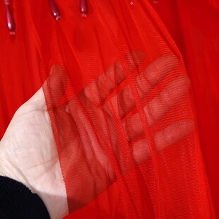 大红色结婚门帘喜庆婚庆用品门帘免打孔卧室防蚊蕾丝纱门帘隔断窗