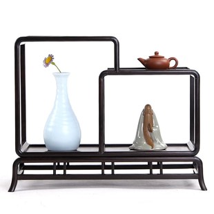 紫光檀小博古架实木中式多宝阁茶壶茶具架子置物架桌面摆件展示架