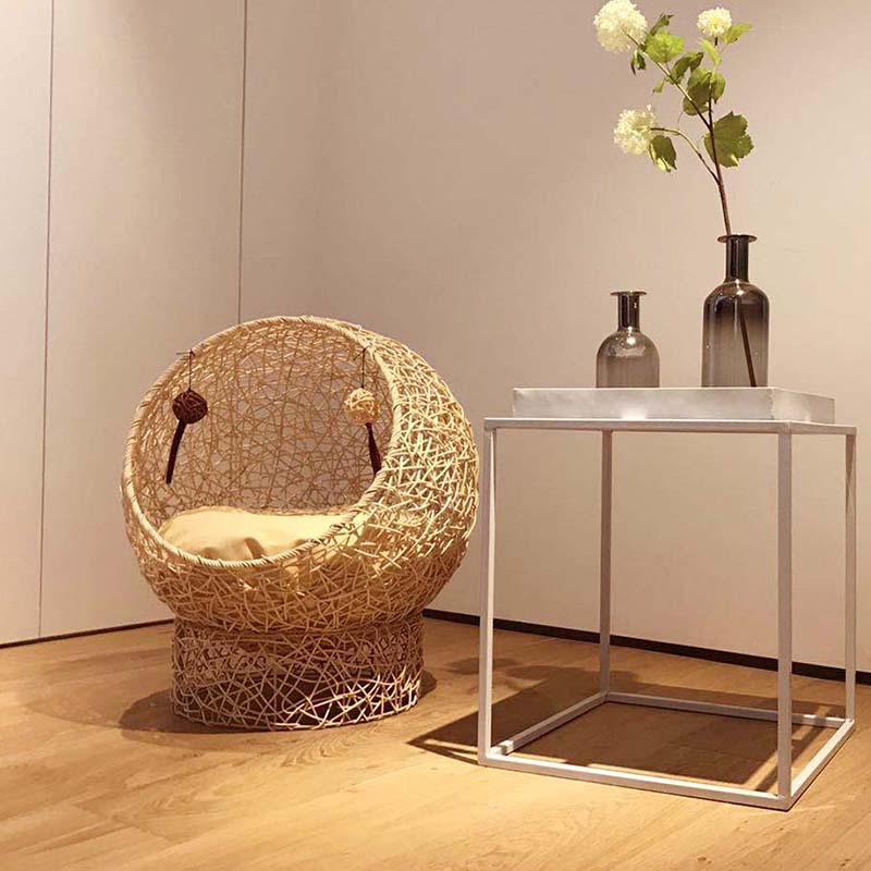 藤编猫窝四季通用夏季宠物窝猫屋大号猫玩具猫咪房别墅狗窝可拆洗