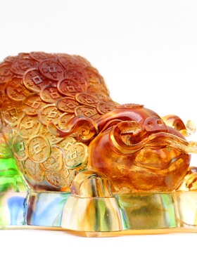 琉璃生肖猪招财动物可爱装饰品定制生日礼物礼品工艺品小摆件酒柜