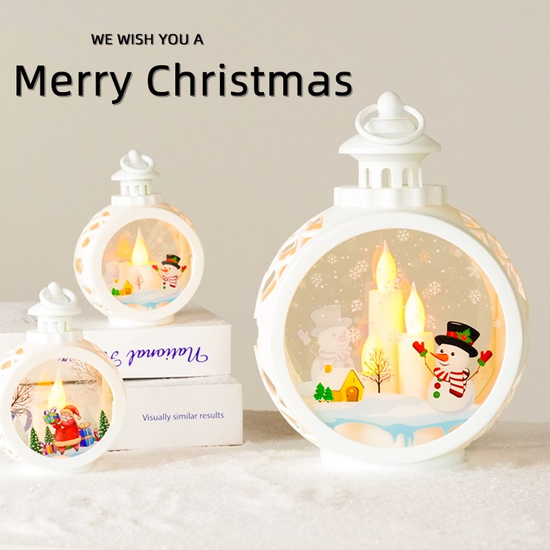 圣诞节能led小夜灯床头氛围灯雪人迷你桌面摆件提灯场景布置装扮