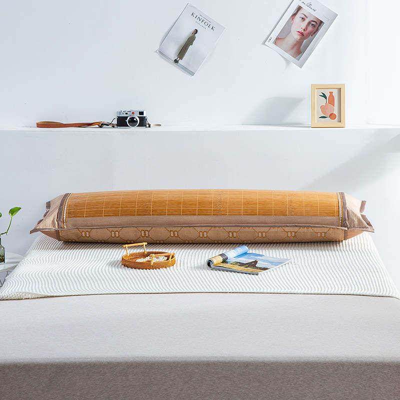 夏季竹凉席单双人宝宝枕席枕片藤席冰丝枕套长款枕头套1.5米1.2m