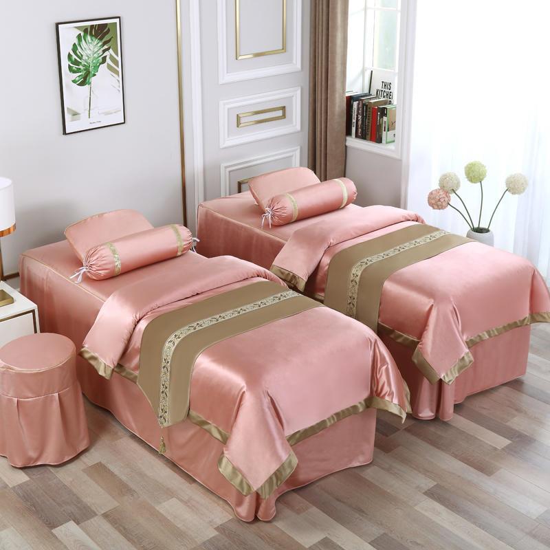 新款美容床罩四件套轻奢欧式奢华高档按摩推拿美容院网红四季通用