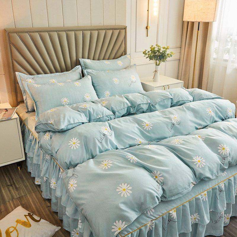 ins公主风床裙式四件套少女心床罩床套款全棉纯棉床上用品三件套4