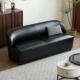 黑色沙发小户型客厅公寓休息区接待服装 皮艺双人小沙发 店铺极窄版
