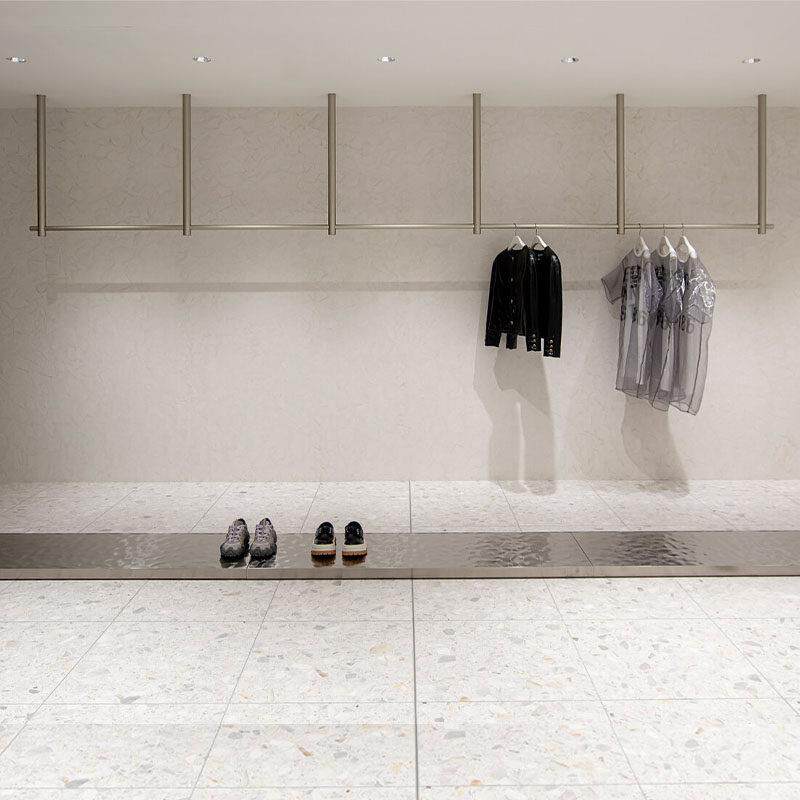 服装店吊架吊挂展示架陈列架买手店简约挂衣杆侧挂童装女装店货架