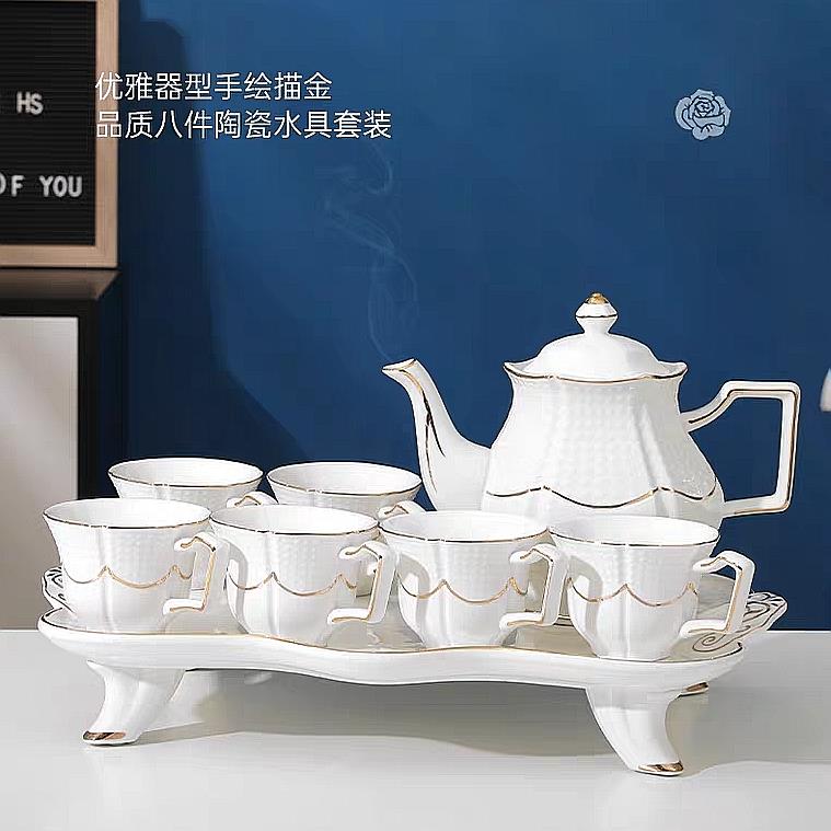 欧式陶瓷咖啡杯碟套装英式高档下午茶茶具简约创意简约家用花茶杯