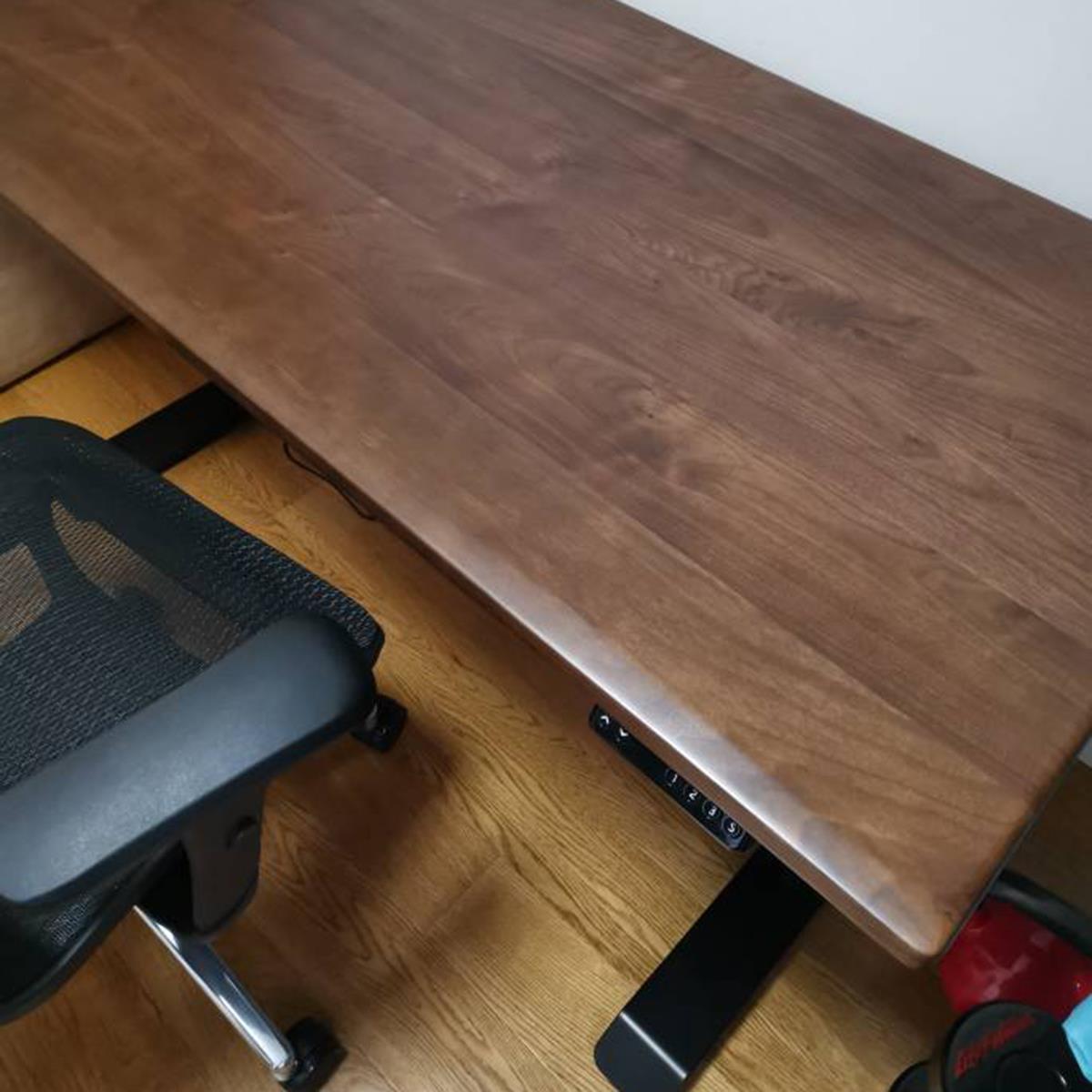 实木电动升降桌桌面台面黑胡桃木桌板 松木 榆木 白蜡木 专属定制