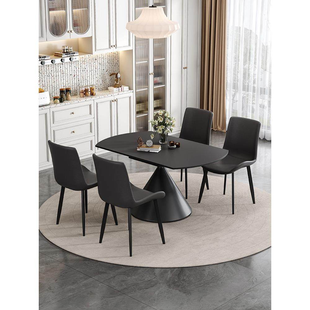 可旋转伸缩岩板餐桌现代简约家用小户型方圆两用饭桌升级全托底板,住宅家具,岩板餐桌,淘宝优惠券,粉丝福利购,淘宝优惠卷